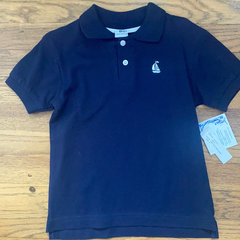 NWT Bailey boys navy knit polo 5